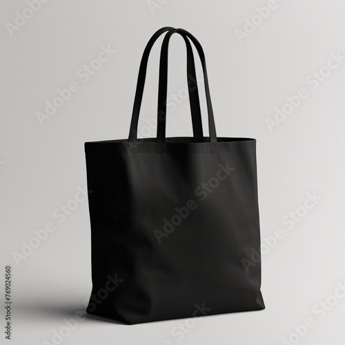 blank black tote bag mockup photo