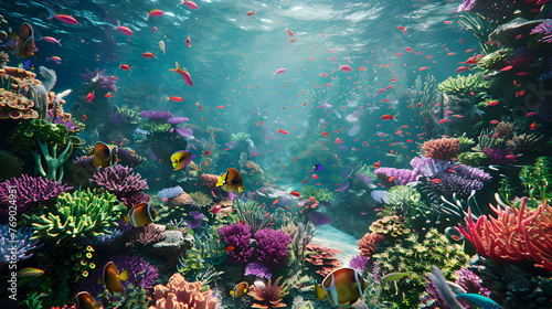 Dazzling tropical fish weaving through vibrant coral gardens