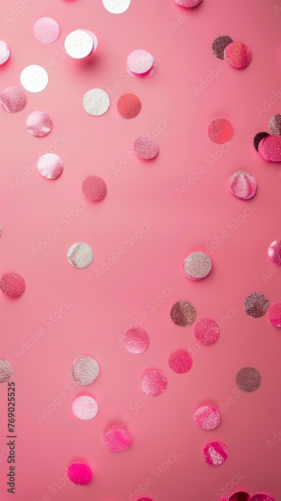 pink background with silver circles. pink background with silver circles.