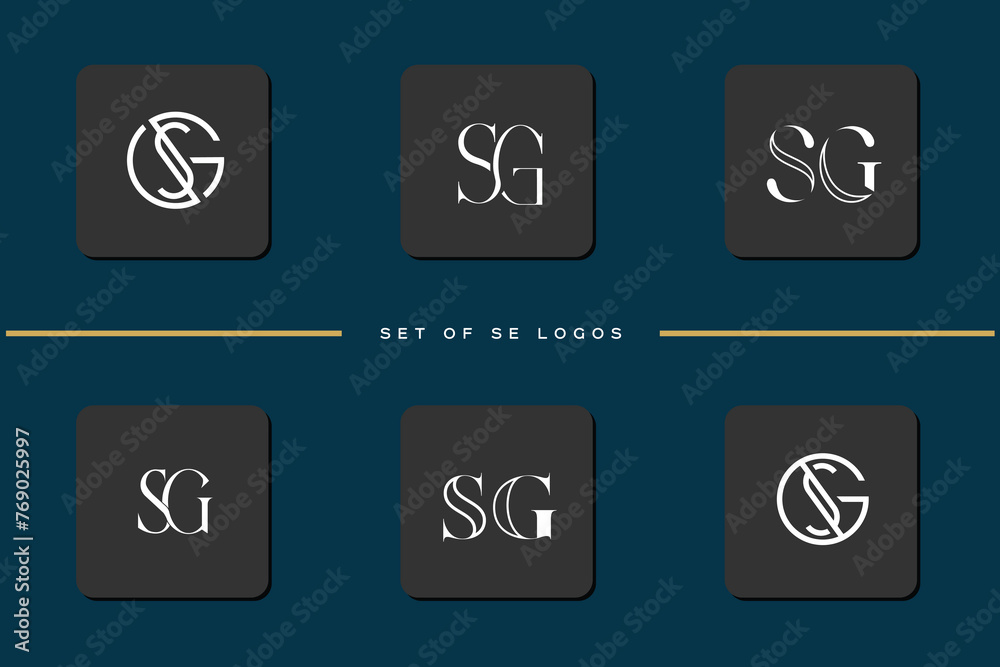 Set Of SG, GS, S, G, Abstract Logo monogram Set Of SG, GS, S, G, Abstract Logo monogram