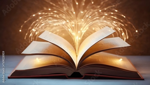 open book on a wooden background