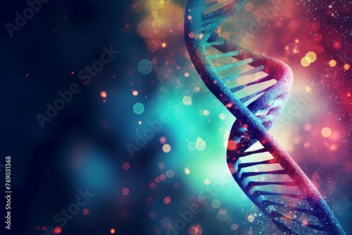 DNA strand on abstract scientific background 