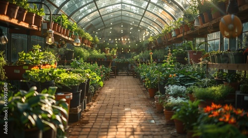 vibrant world of greenhouse agriculture, as sunlight filters through transparent films, nurturing rows of thriving plants.