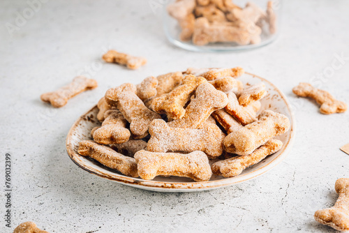 Photography Healthy homemade banana and pumpkin dog bone cookies