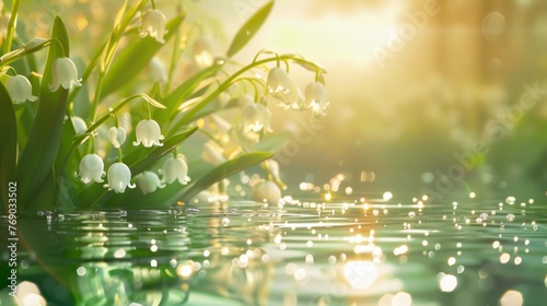 Serene Lily of the Valley by Water