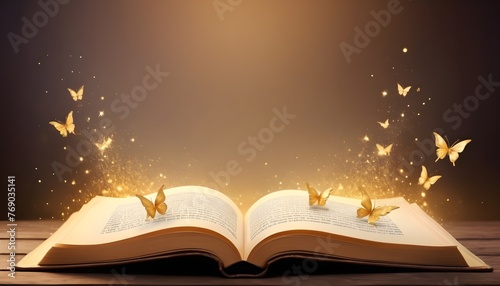 magic book with magic lights