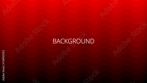 Black and red wavy background. Abstract banner with curved lines. Gradient blended waves	