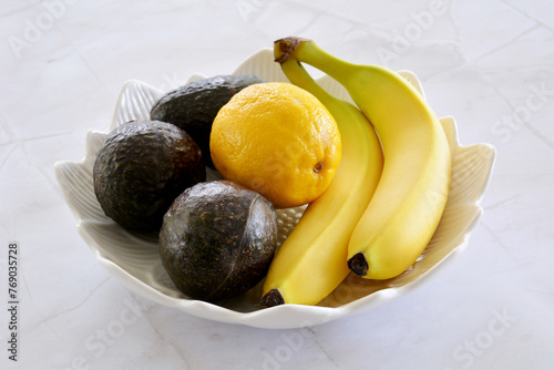 Organic banana avocado lemon bowl