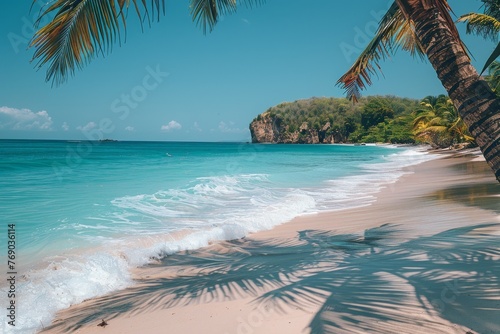 Lush palms frame a secluded tropical beach with clear turquoise waters, evoking dreams of paradise escapes © LifeMedia