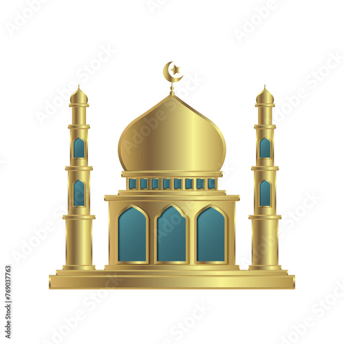 Mosque for Islamic Ramadan and Eid Banner Element Decoration