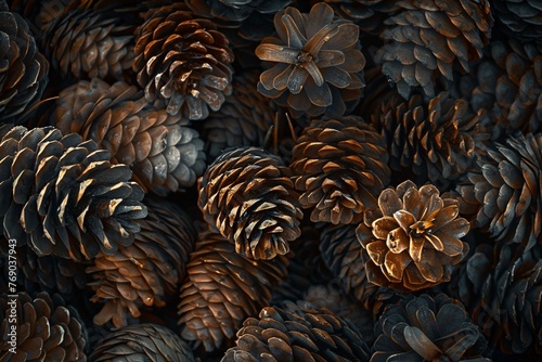 a group of pine cones