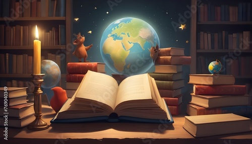 globe and book
