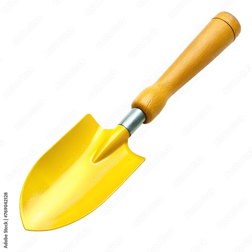 Yellow shovel. Isolated on transparent background. Yellow shovel. Isolated on transparent background.