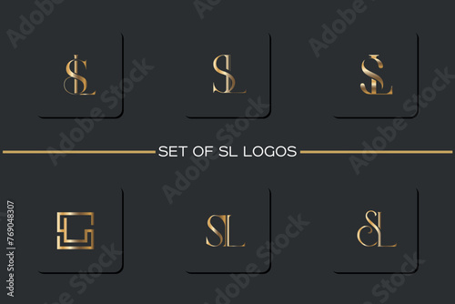 Set Of SL, LS, S, L, Abstract  Letters Logo Monogram