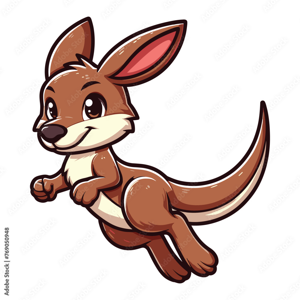 Cute kangaroo full body mascot cartoon character design illustration, funny adorable Australian mammal animal vector template isolated on white background Cute kangaroo full body mascot cartoon character design illustration, funny adorable Australian mammal animal vector template isolated on white background