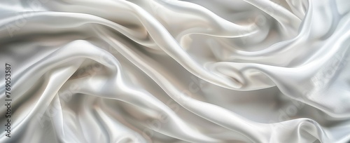 Abstract Fluid Silk Drapery in Soft Tones with Dynamic Folds and Shadows 