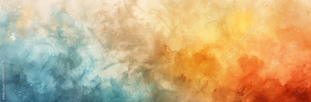 Fototapeta premium Abstract Cloudy Sky Gradient, Warm to Cool Color Spectrum in Soft Focus 
