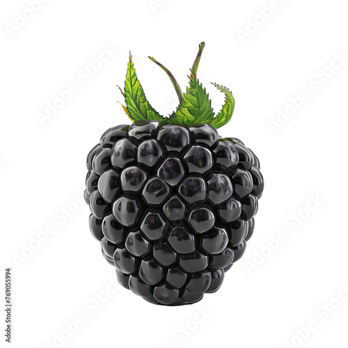 Blackberry isolated on transparent png background. Generative ai