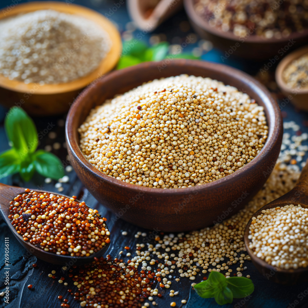 Seeds in an artfully decorated bowl Seeds in an artfully decorated bowl