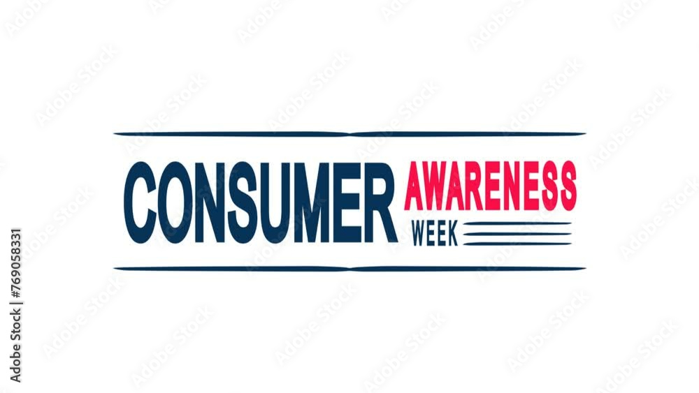 Consumer Awareness Week Text Animation. Great for Consumer Awareness