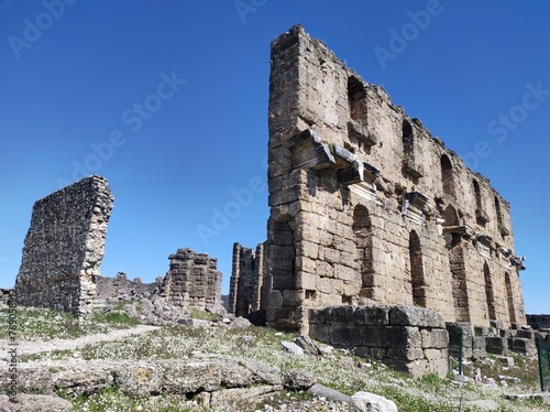 ruins of the ancient city of aspendos photo