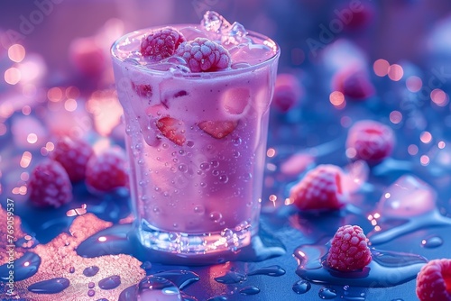 cocktail with strawberries on the table