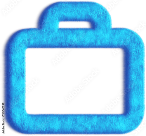 Briefcase Blue Fluffy Icon