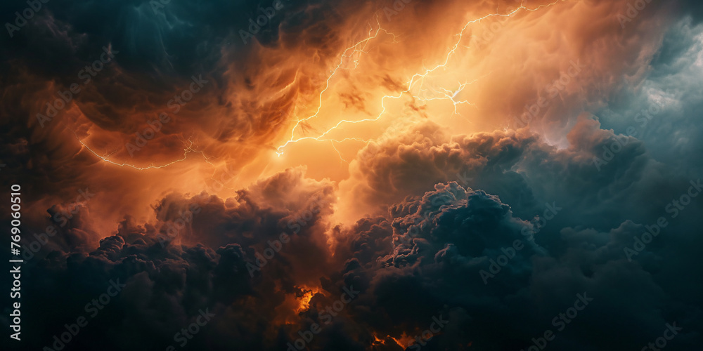 Majestic Thunderstorm Skies - Electric Lightning Strike Amidst Dark Clouds Majestic Thunderstorm Skies - Electric Lightning Strike Amidst Dark Clouds