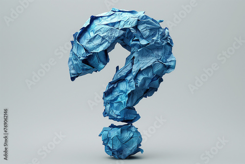 Blue question mark on gray background
