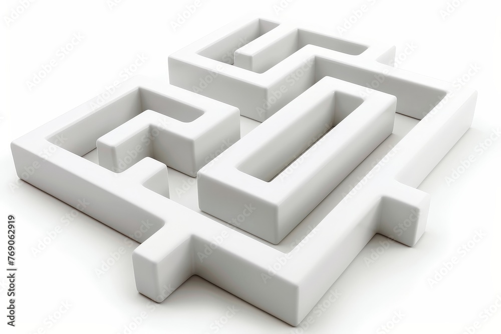 A mesmerizing white maze set against a serene white background, inviting exploration and contemplation A mesmerizing white maze set against a serene white background, inviting exploration and contemplation