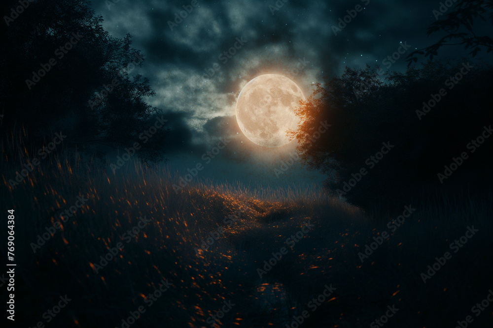 Mystical Moonlight Collage, AI generated