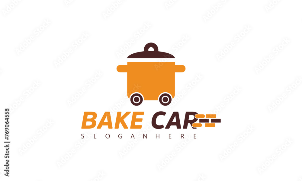 a logo for bakery with a cart that says bakery on it.