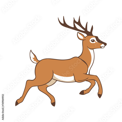 Deer illustration in flat-style vector art