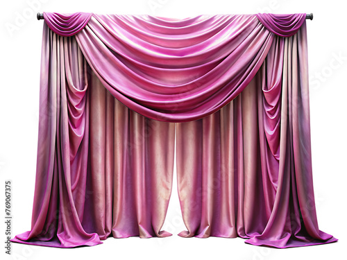pink silk curtain