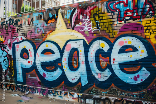 graffiti on wall with Peace