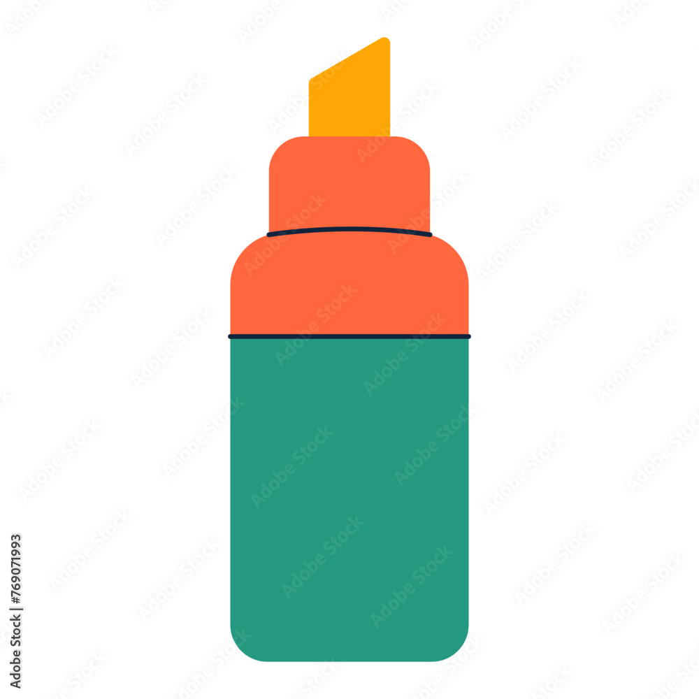 Marker vector flat illustration isolated on white background. Cartoon school supplies. Marker vector flat illustration isolated on white background. Cartoon school supplies.