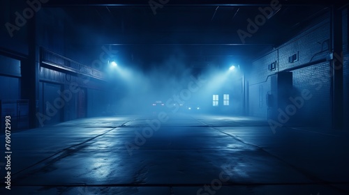 A Dark Empty Street  Dark Blue Background  