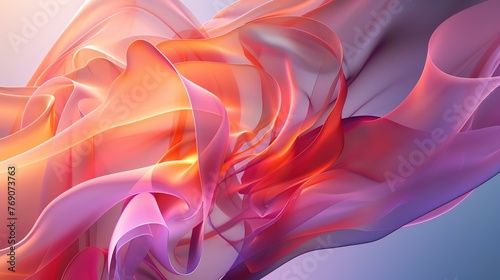 This is an abstract image of flowing translucent fabric.