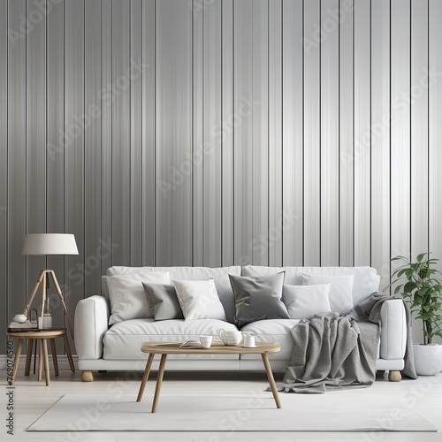 Simple large vertical strip silver gradient  front wallpaper background pattern  with copy space and space for text or design photo