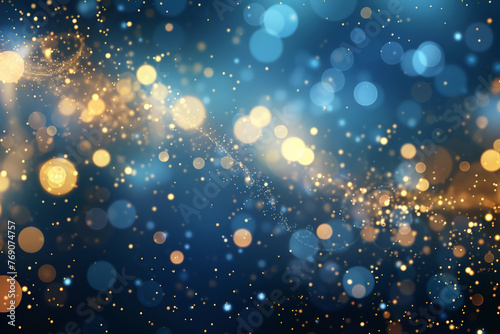 Gold and blue bokeh background