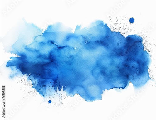 Watercolor blue color splash, clipart, isolated on a white background 