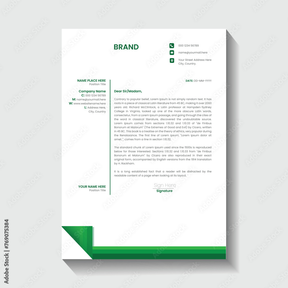Letterhead Design Template Letterhead Design Template