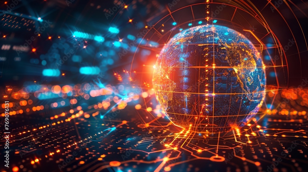 Obraz premium impact of financial technology on global markets, enabling seamless transactions and investment