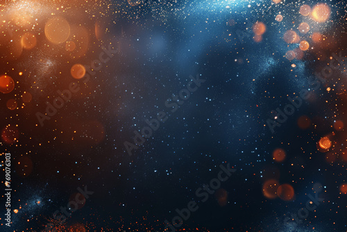Blue and gold bokeh background