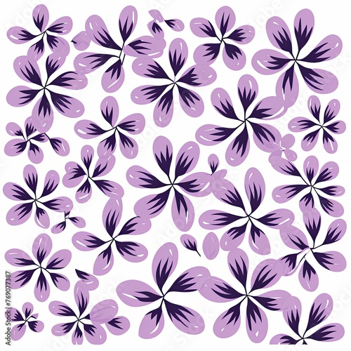 simple lilac flower pattern  lino cut  hand drawn  fine art  line art  repetitive  flat vector art copy space blank photo background