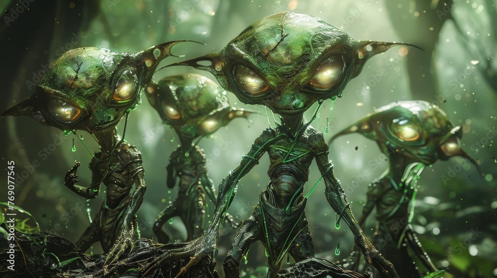 Marketing: A group of alien creatures engaging in a bizarre form of marketing Marketing: A group of alien creatures engaging in a bizarre form of marketing