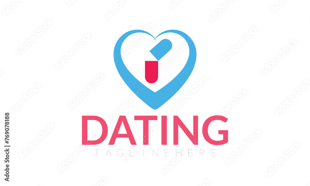 Heart symbol clip logo icon design template.