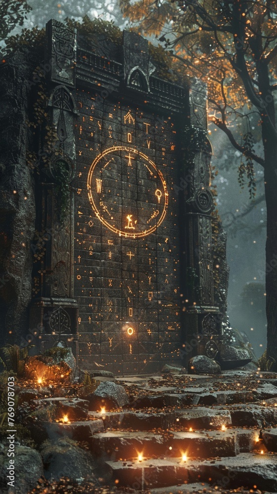 Capture the essence of rune casting with a rear-view perspective, heightening the mystery and ancient charm for an enchanting and captivating portrayal. Capture the essence of rune casting with a rear-view perspective, heightening the mystery and ancient charm for an enchanting and captivating portrayal.