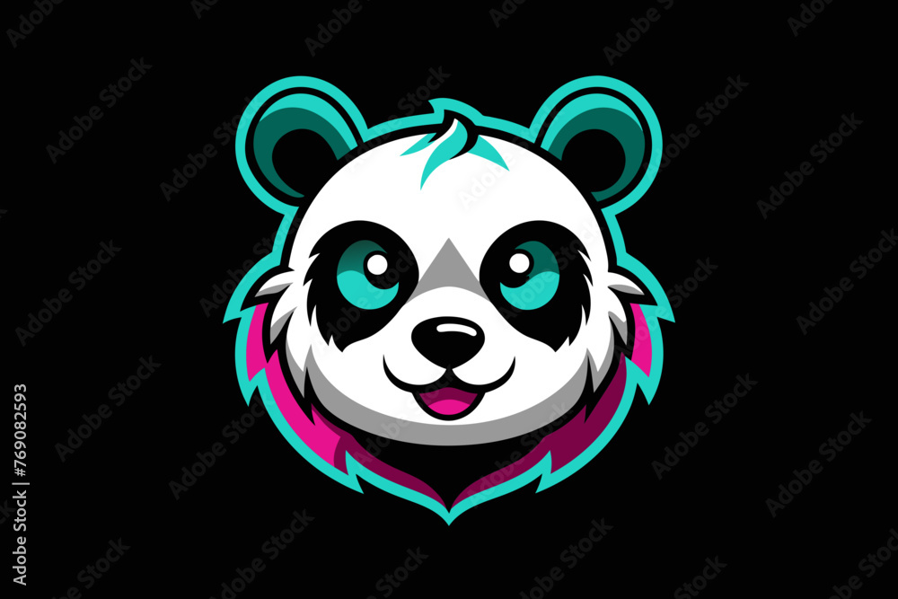 a hippy panda head print ready vector t-shirt design a hippy panda head print ready vector t-shirt design