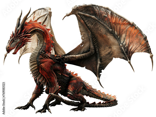 Phantasy dragon isolated on white or transparent background